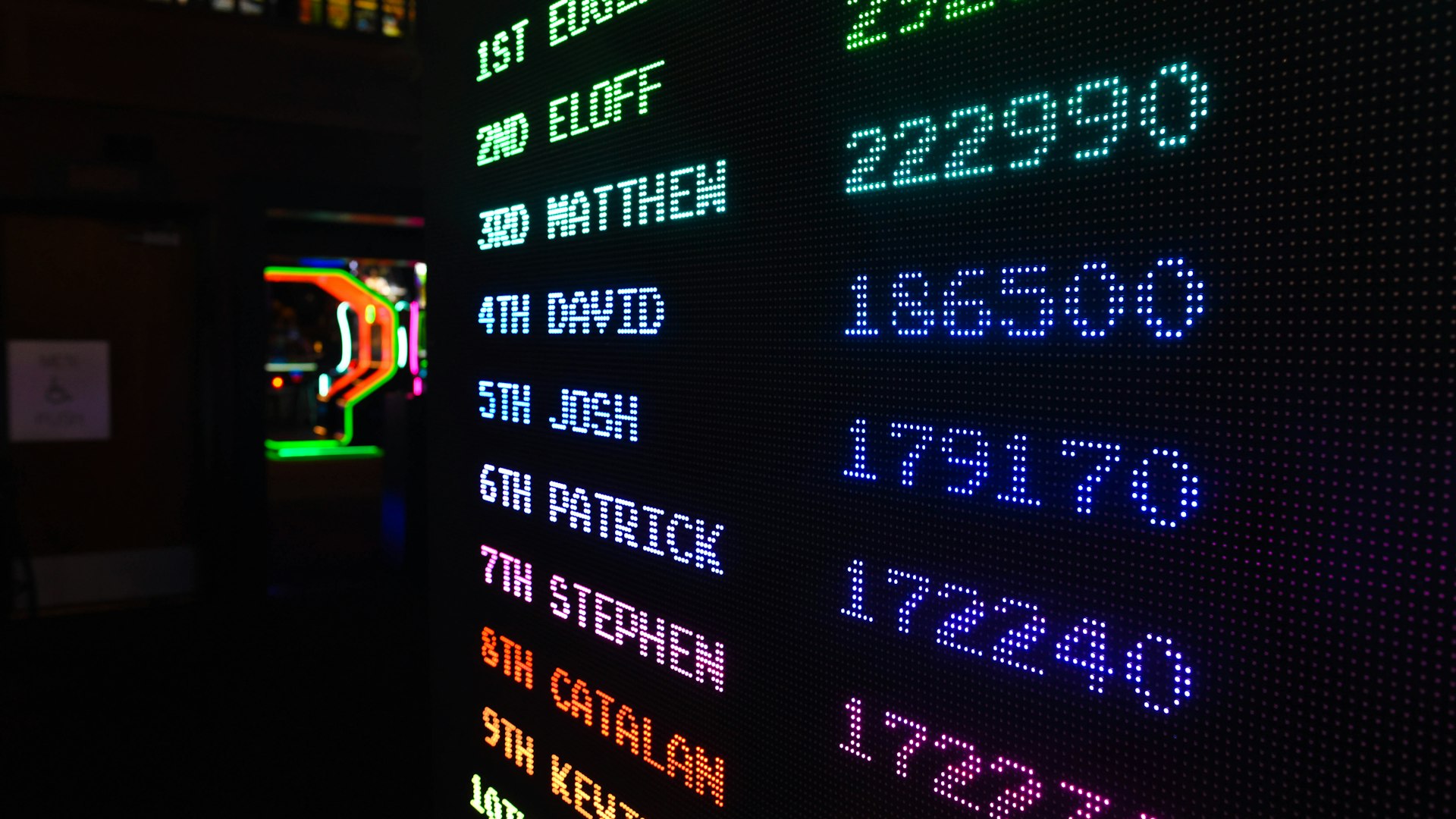 Gamers competing at glowing battle stations